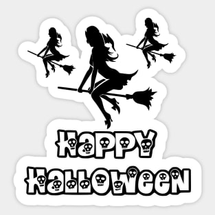 Pretty Halloween Witches - Happy Halloween - 1510201451 Sticker